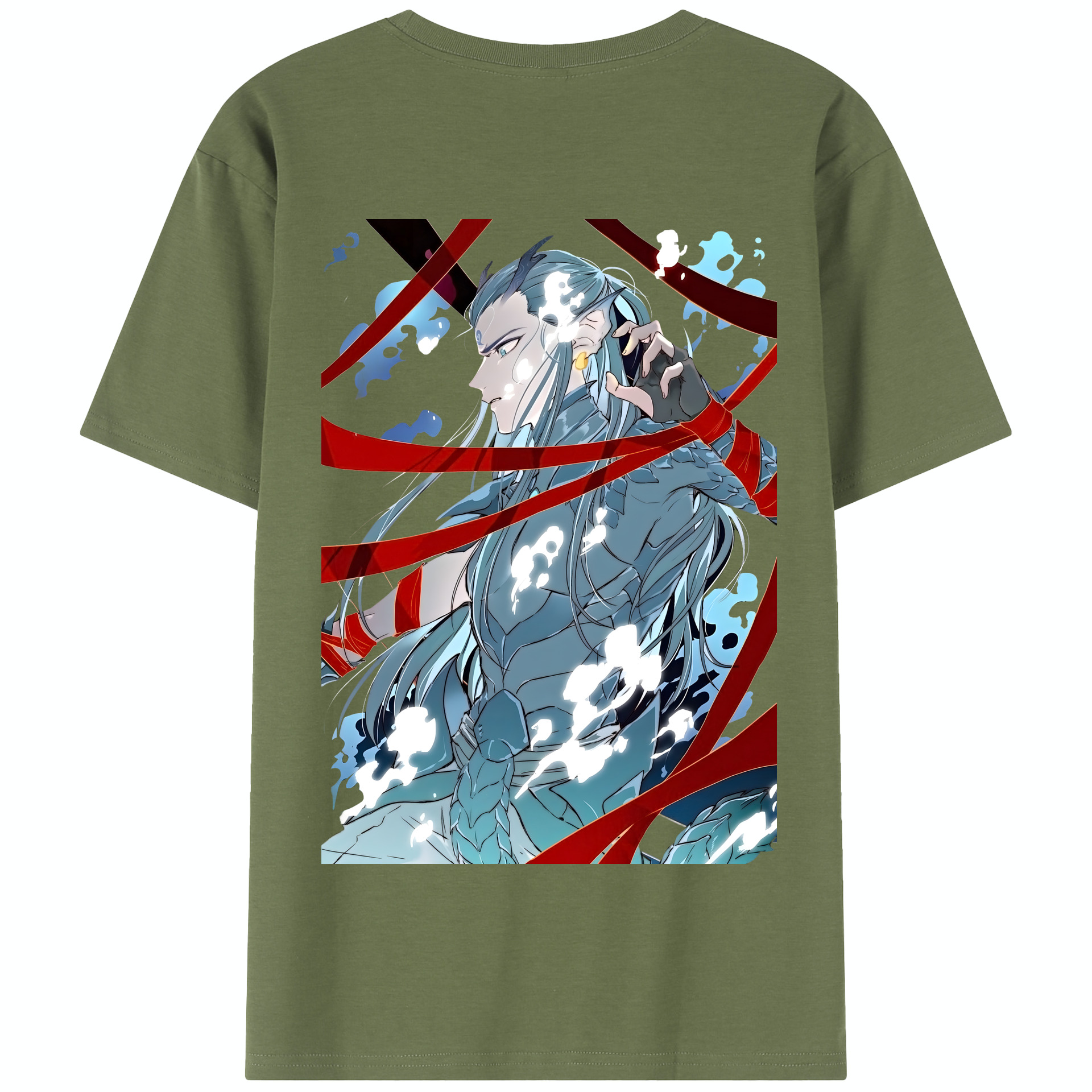 （画像用） Ne Zha 2 ナタ 魔童の大暴れ 綿100％半袖Tシャツ（背面プリント）